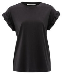 YAYA - T-Shirt with Roll-up in Washed Black
