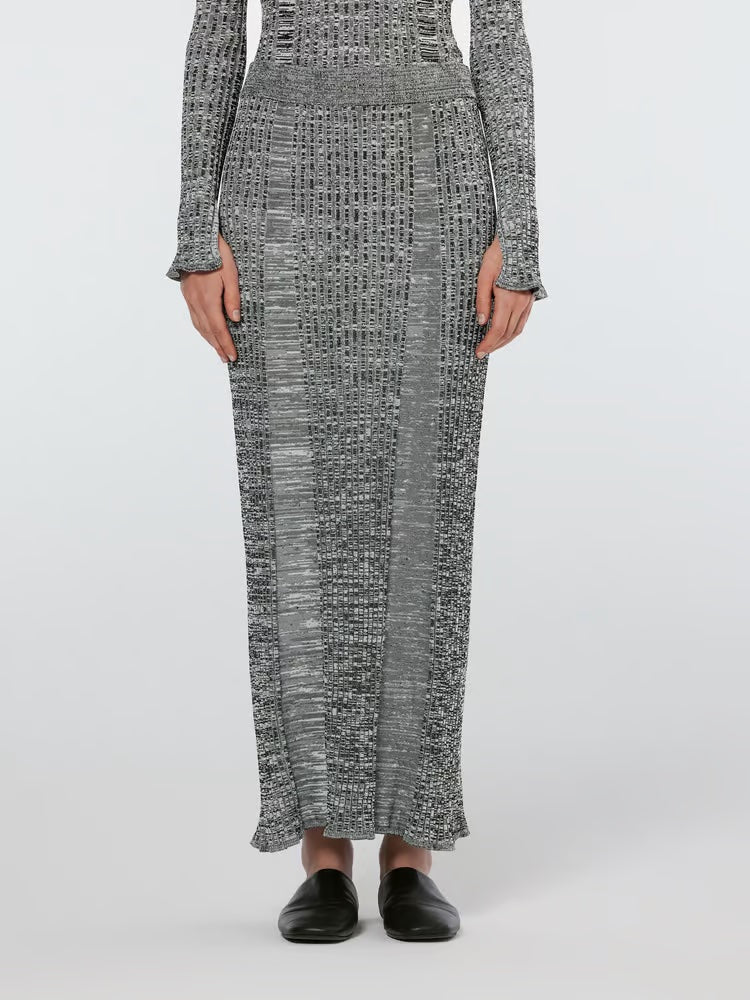 Scotch & Soda - Ribbed Knit Maxi Skirt in Black