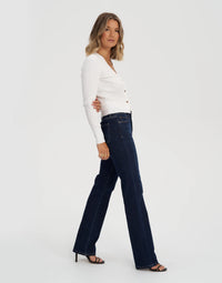 Yoga Jeans - Chloe Classic Rise Straight Jeans in Dark Indie