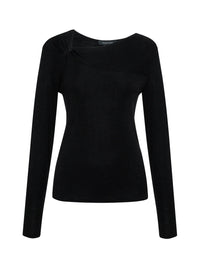 Sanctuary - Longsleeve Shoulder Twist Top in Black