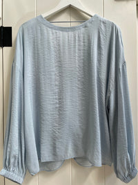 YAYA - Crinkle Top with Low Back in Baby Blue
