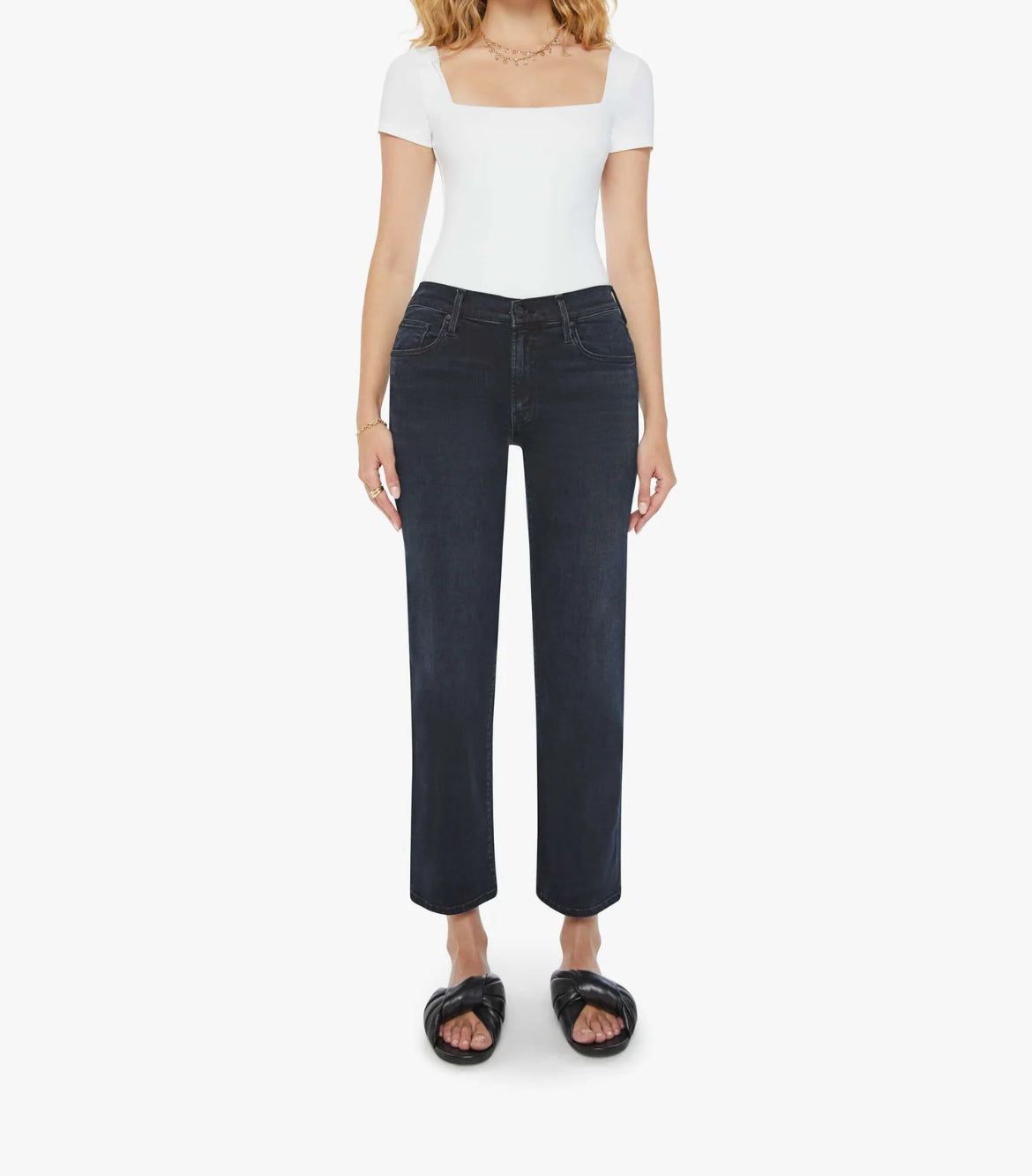 MOTHER - The Mid Rise Rambler Zip Ankle in Night in Venice