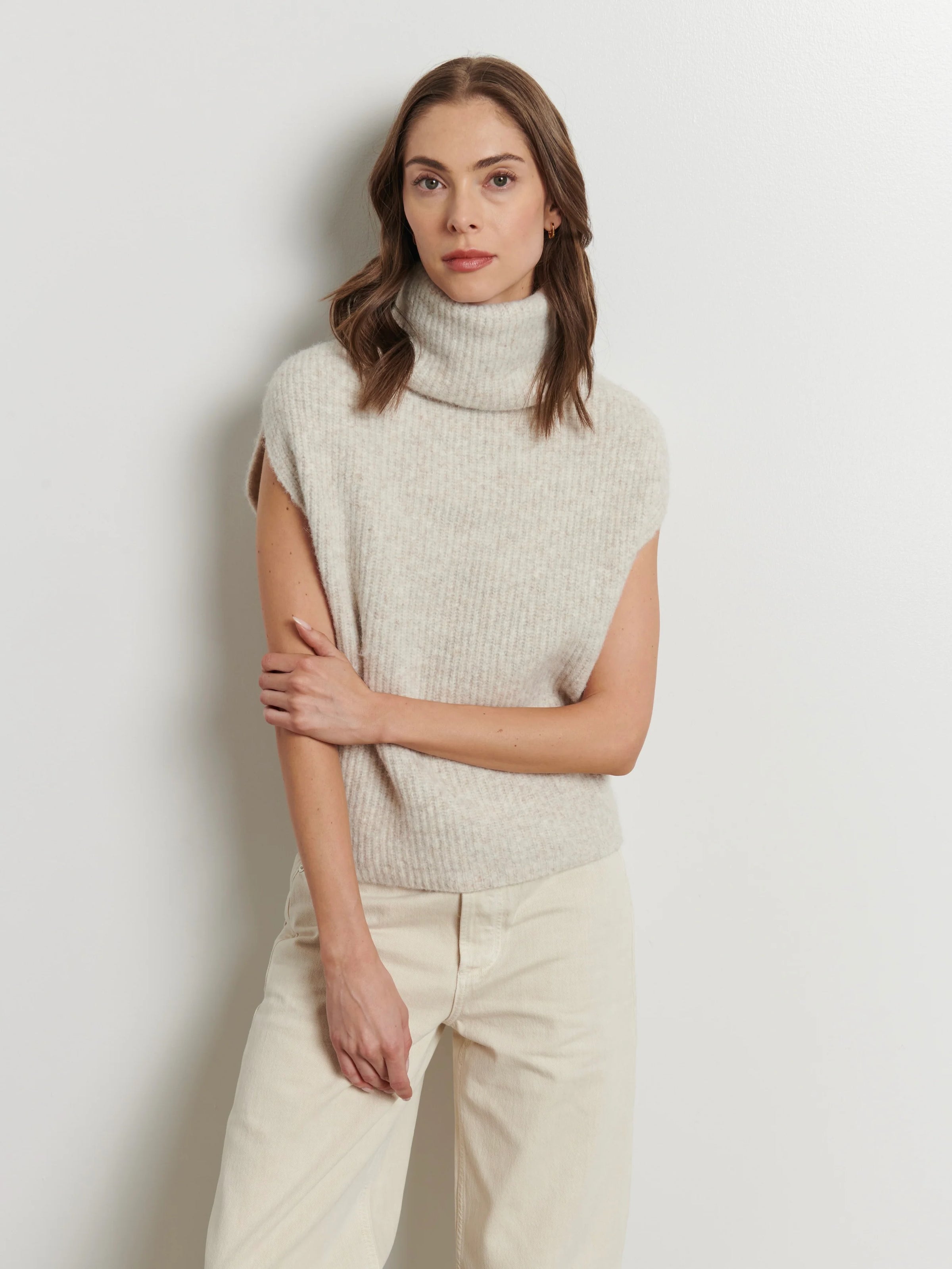 LINE Knitwear - Lenore Sleeveless Sweater in Birch