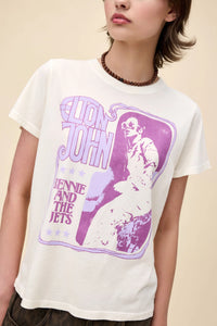 DAYDREAMER - Elton John Beenie & The Jets Tee in Stone Vintage