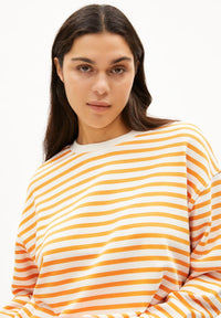 ArmedAngels - Frankaa Maarlen Stripe Sweatshirt in Undyed-Tangerine