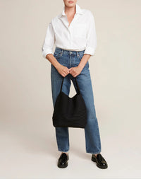 NAGHEDI - Nomad Medium Hobo in Onyx