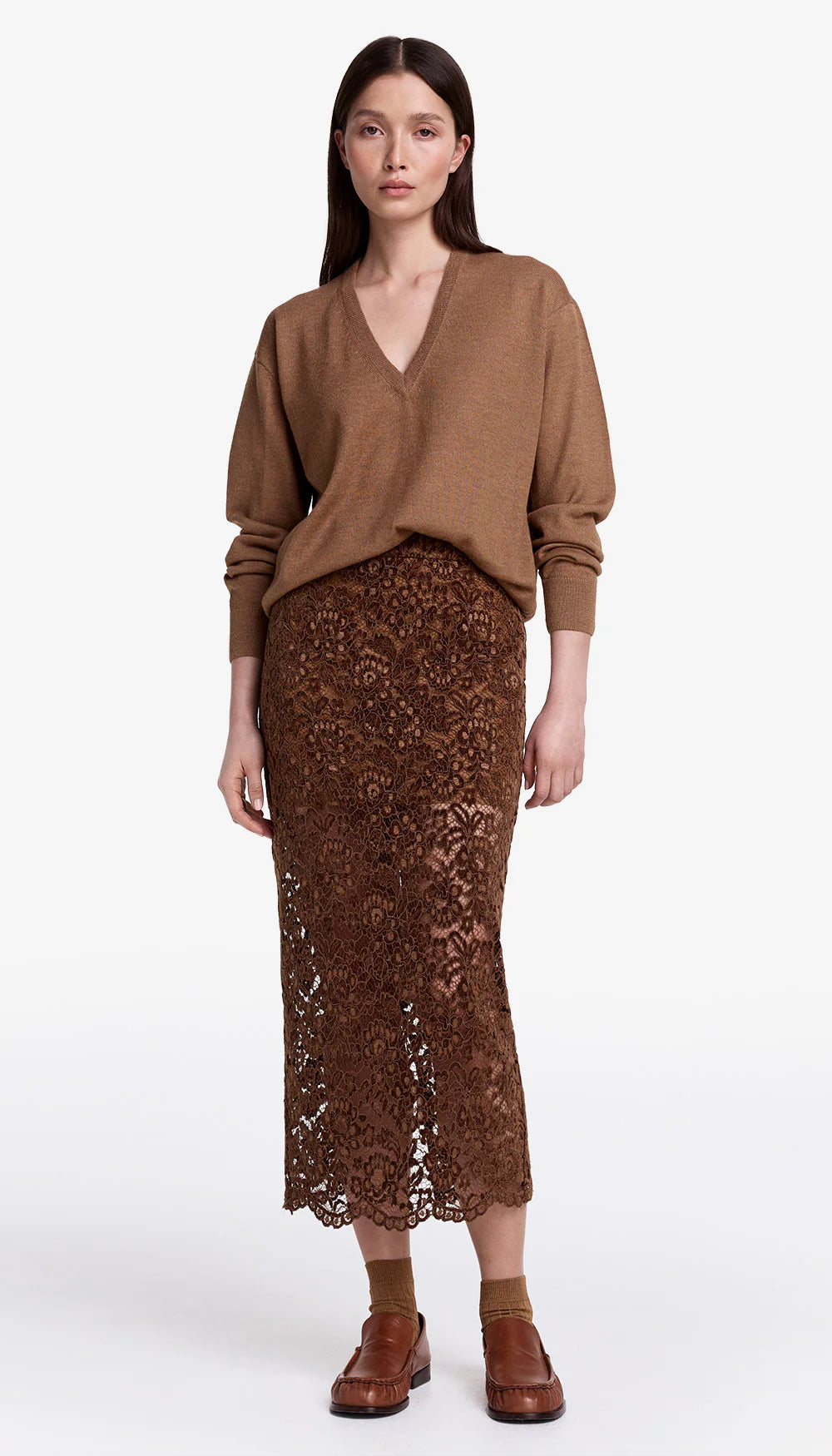 Smythe - Lace Pencil Skirt in Hickory – Bernstein & Gold