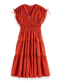 Scotch & Soda - Gathered Midi Dress in Ketchup