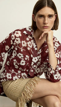 Smythe - Over the Head Pocket Shirt in Sangria