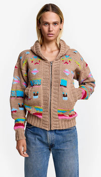 Smythe - Handknit Cottage Cardi in Burlap Multi