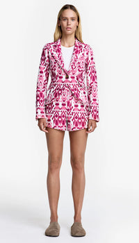 Smythe - One Button Blazer in Raspberry Jacquard