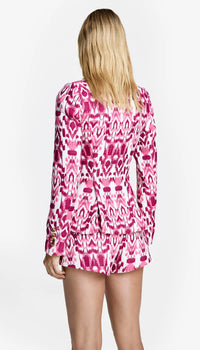 Smythe - One Button Blazer in Raspberry Jacquard