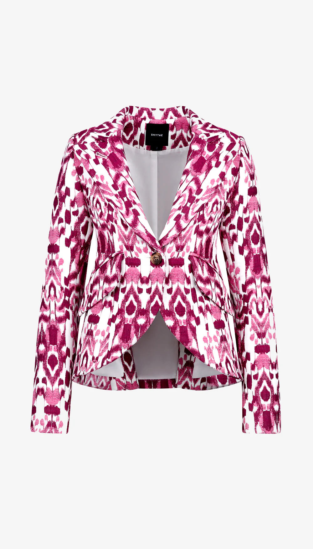 Smythe - One Button Blazer in Raspberry Jacquard