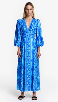 Smythe - Crossover Midi Dress in Bali Blue