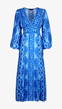 Smythe - Crossover Midi Dress in Bali Blue