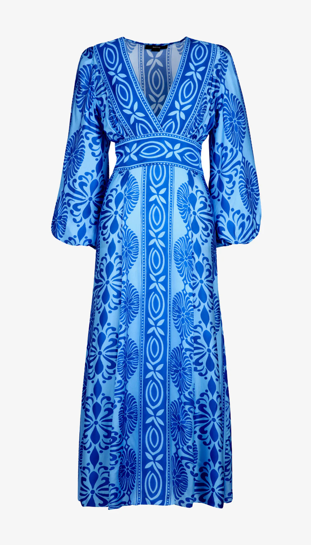 Smythe - Crossover Midi Dress in Bali Blue
