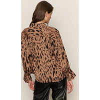 Sanctuary - Rebel Button Front Top in Mocha Leo