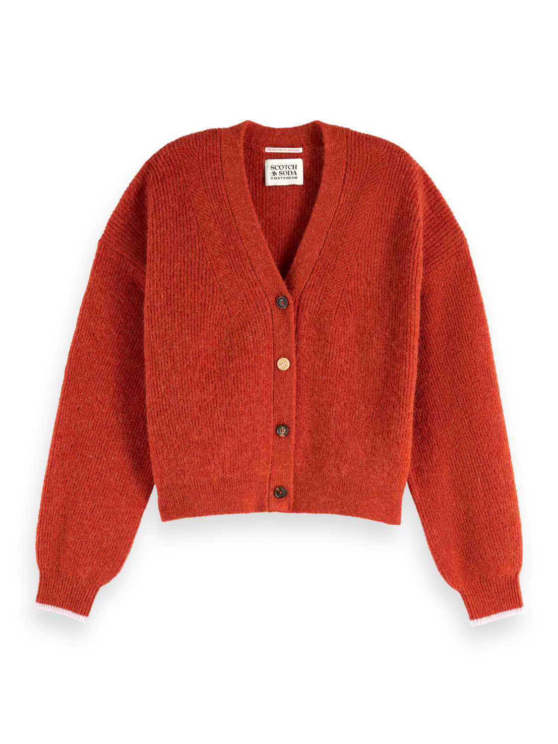 Scotch & Soda - Fuzzy Relaxed Cardigan in Ketchup