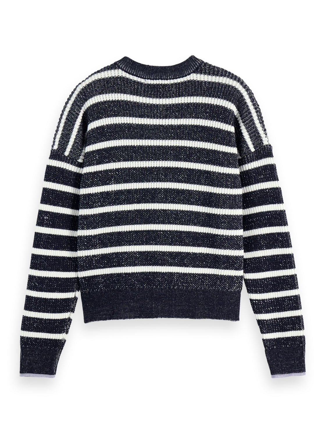 Scotch & Soda - Stripe Tie Neck Pullover in Sky Captain Stripe