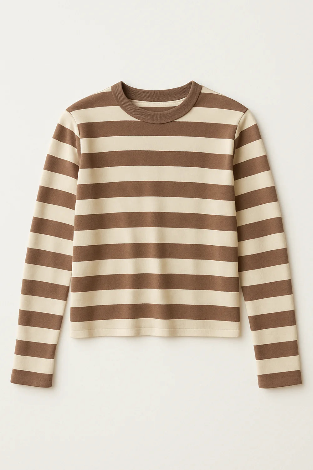Velvet - Maya - Jersey Stripe Top in Mocha Stripe