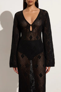 Faithfull The Brand - Serena Pointelle Knit Dress Black