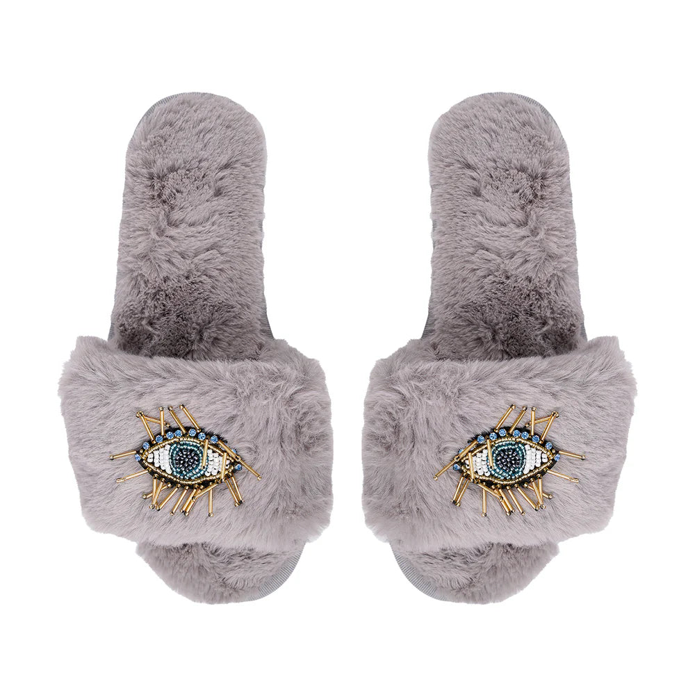 LimLim Accessories Beaded Evil Eye Slippers