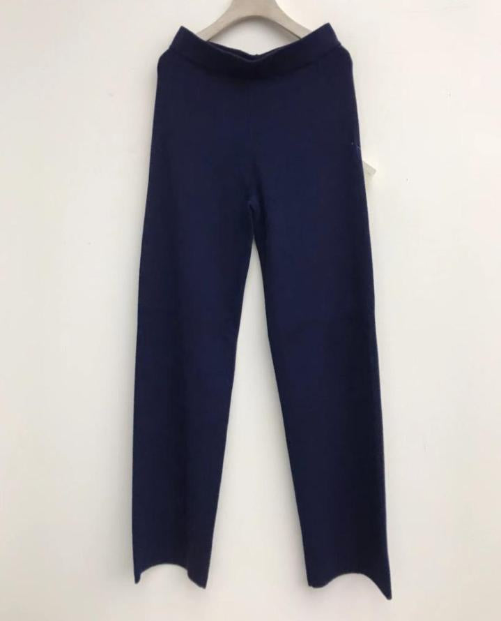 Lyla & Luxe - Pico - Wide Leg Knit Pant in Navy