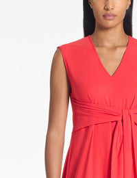 Sarah Pacini - Long A-Line Dress in Poppy Red