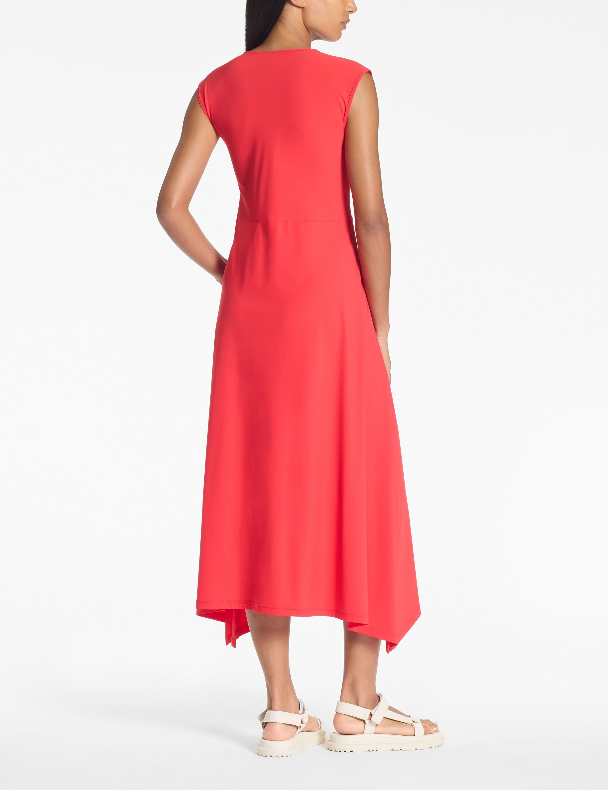 Sarah Pacini - Long A-Line Dress in Poppy Red