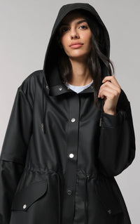 Soia & Kyo - Sofia - Cape-fit Raincoat with Hood in Black