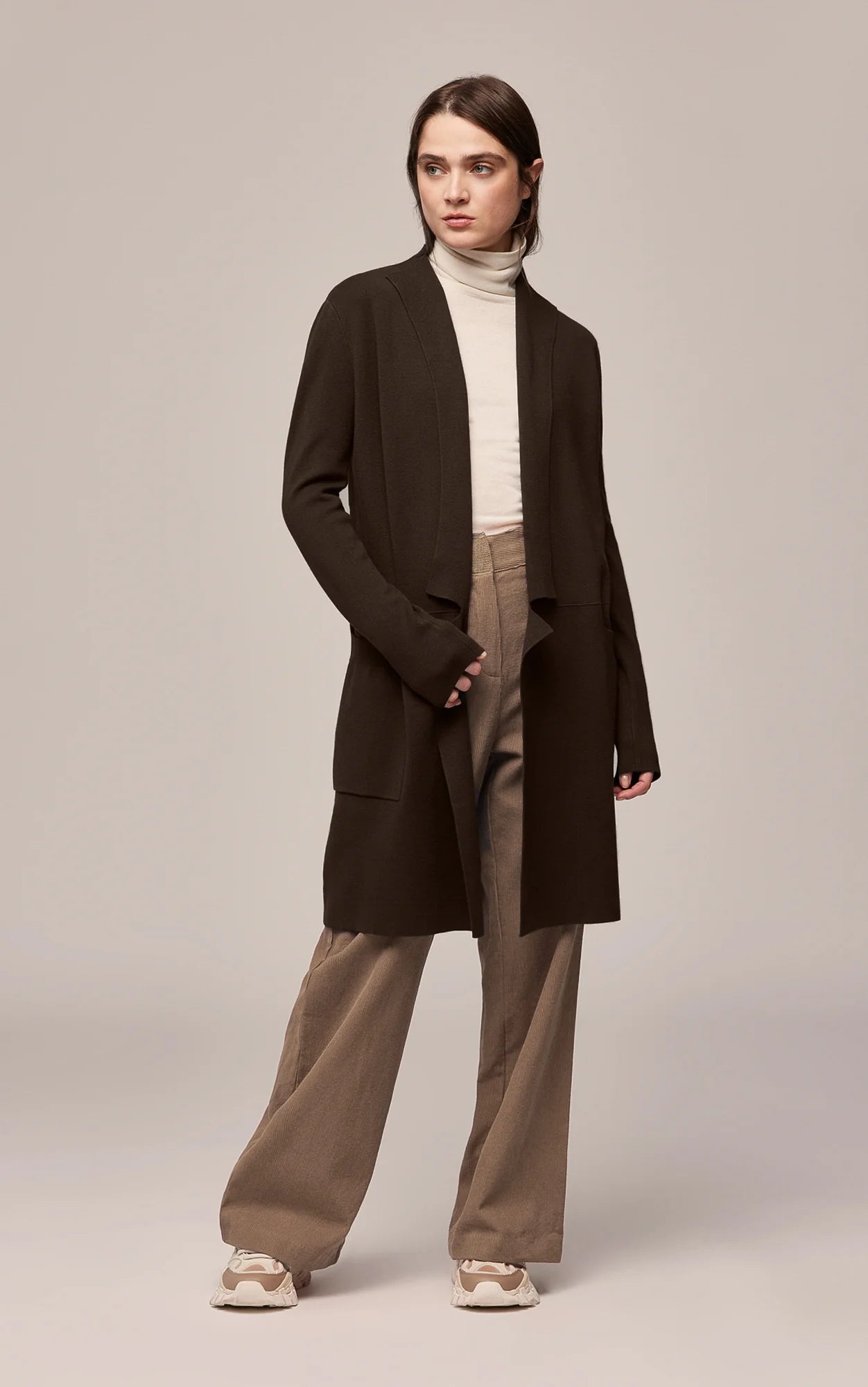 Soia & Kyo - Benela - Coatigan with Lapels in Mushroom