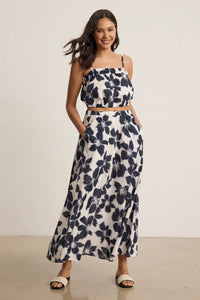 Velvet - Jess - Printed Voile Skirt in Asul