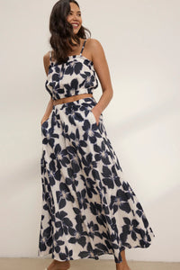 Velvet - Jess - Printed Voile Skirt in Asul