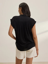 Velvet - Akira - Rayon Challis Top in Black