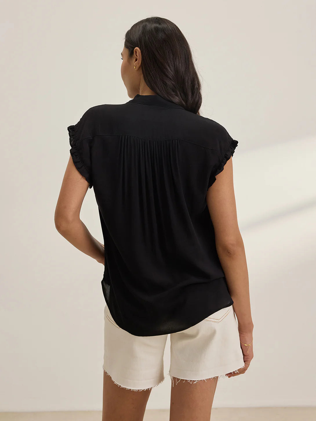Velvet - Akira - Rayon Challis Top in Black