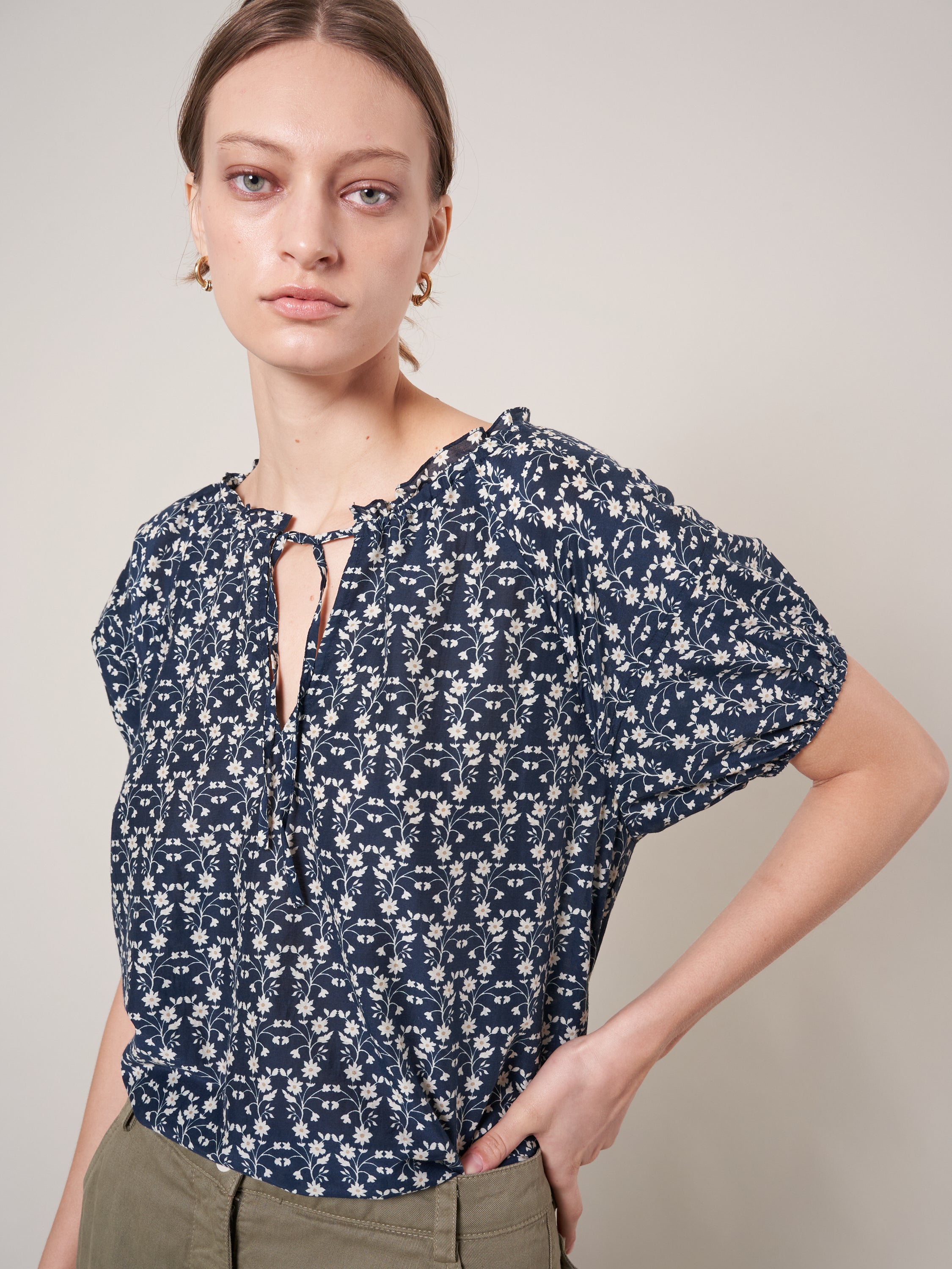 Wyeth - Keaton - Silk Cotton Voile Top in Multi