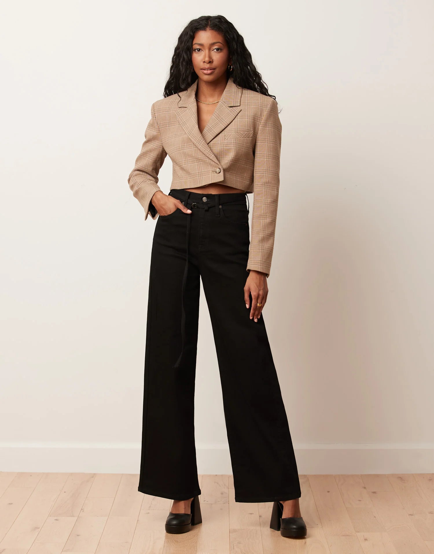 Yoga Jeans - Lily Wide Leg Jeans in Black