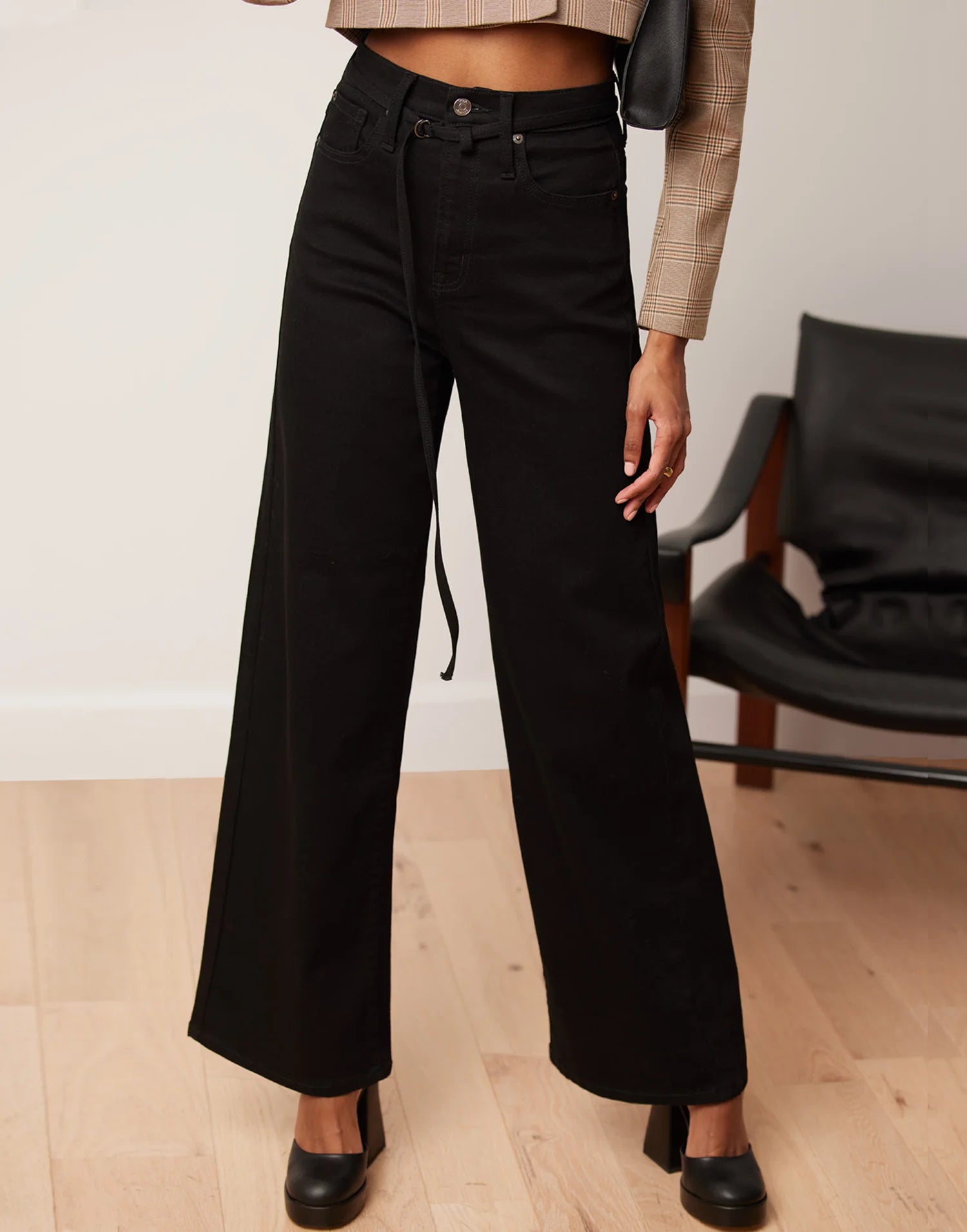 Yoga Jeans - Lily Wide Leg Jeans in Black