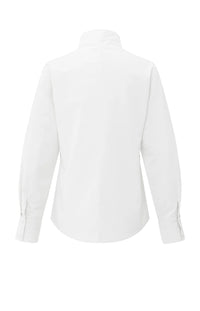 YAYA - Blouse with High V-neck Collar in Pure White