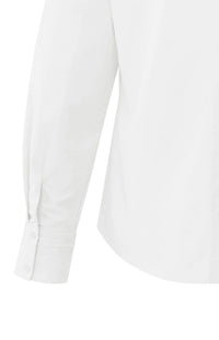 YAYA - Blouse with High V-neck Collar in Pure White