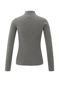 YAYA - Fitted Rib Turtleneck Sweater in Taupe Grey