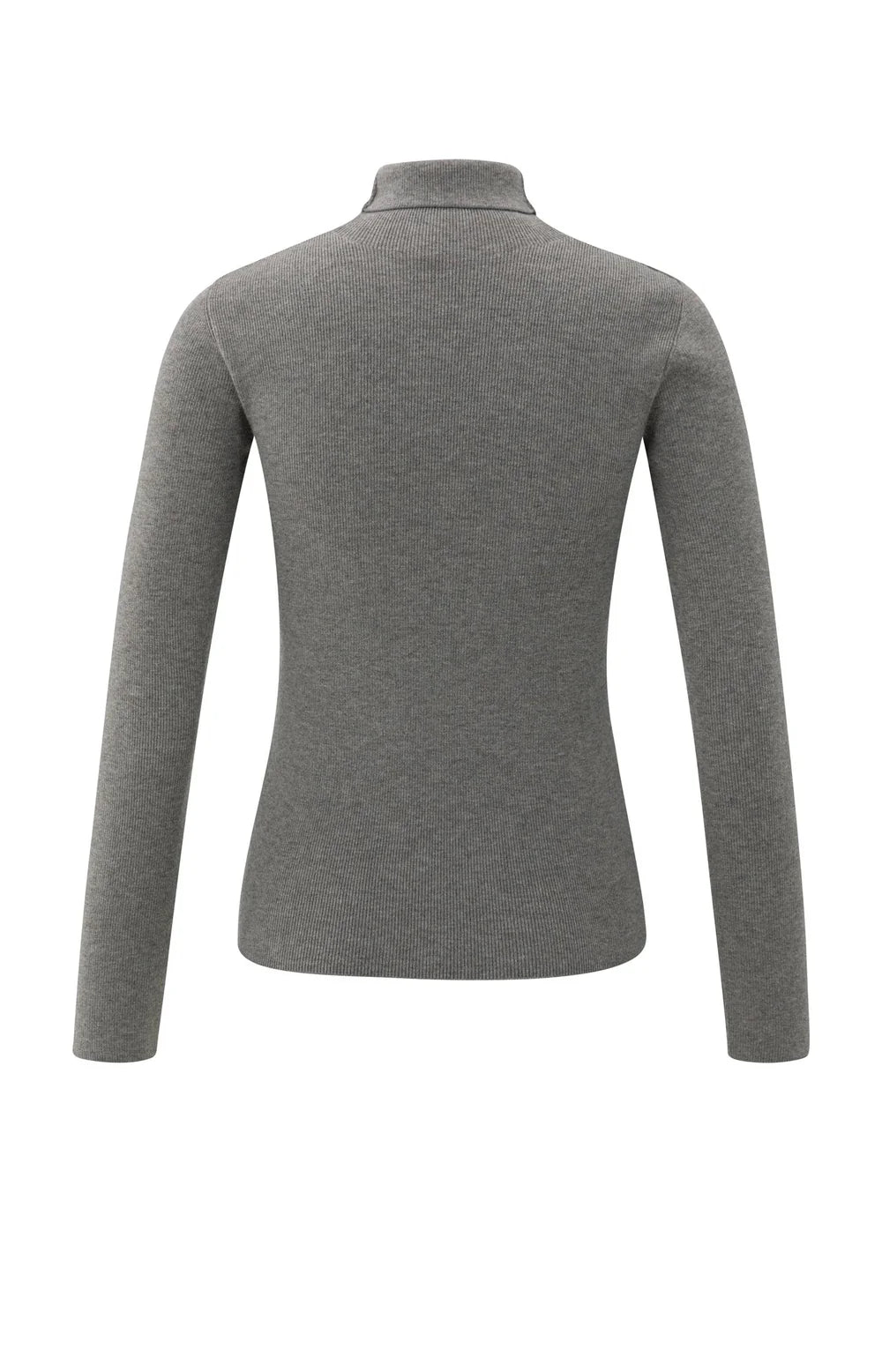 YAYA - Fitted Rib Turtleneck Sweater in Taupe Grey
