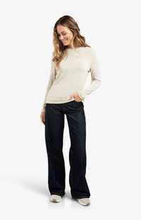YAYA - Heavyweight Jersey Top in Almond Milk Beige
