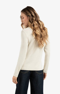 YAYA - Heavyweight Jersey Top in Almond Milk Beige