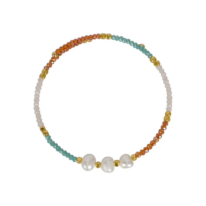 LimLim Accessories - Pearl and Beads Bracelet in Mint