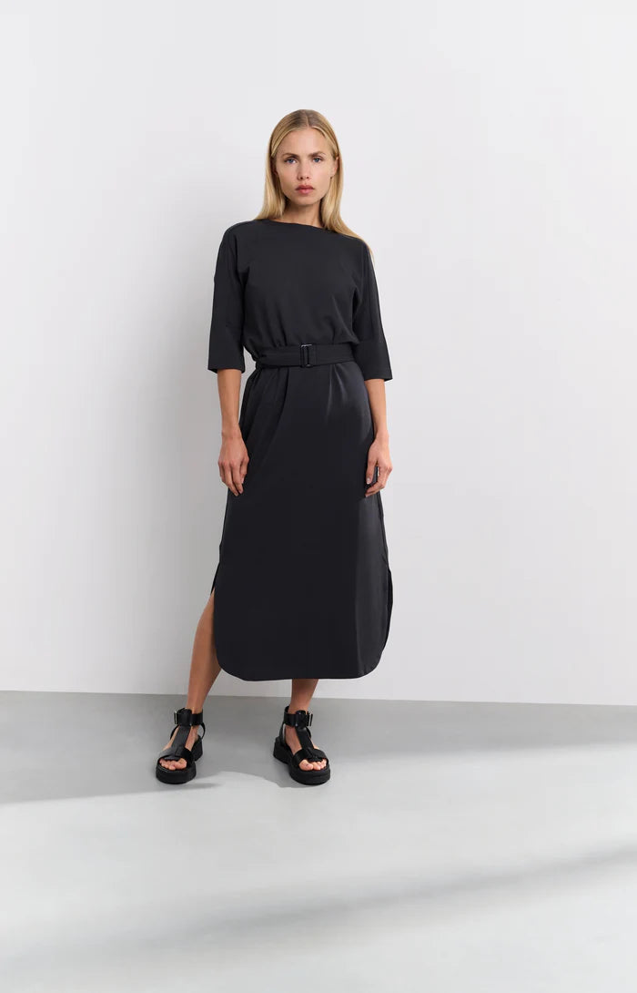 YAYA - Jersey Dress with Belt in Phantom