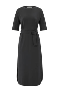 YAYA - Jersey Dress with Belt in Phantom