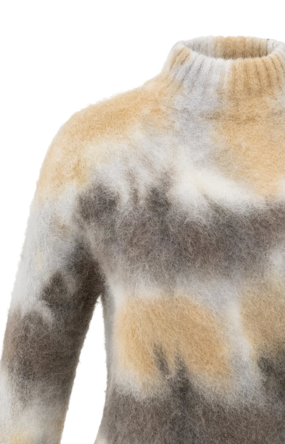 YAYA - High Neck Sweater in Dark Taupe Dessin
