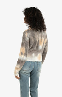 YAYA - High Neck Sweater in Dark Taupe Dessin