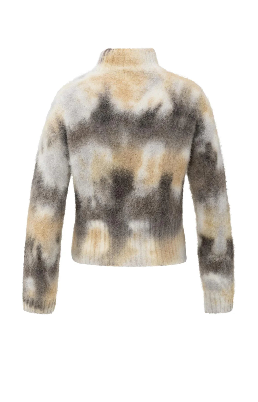YAYA - High Neck Sweater in Dark Taupe Dessin
